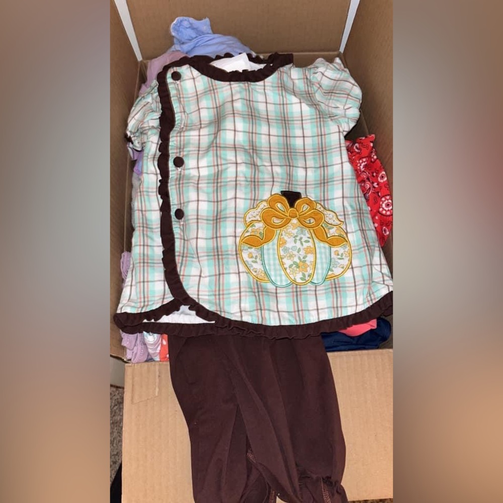 Fall smocked girls pant set